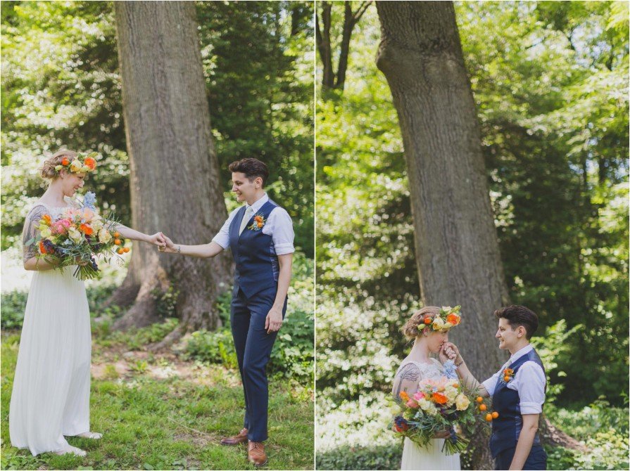 queer wedding, first look