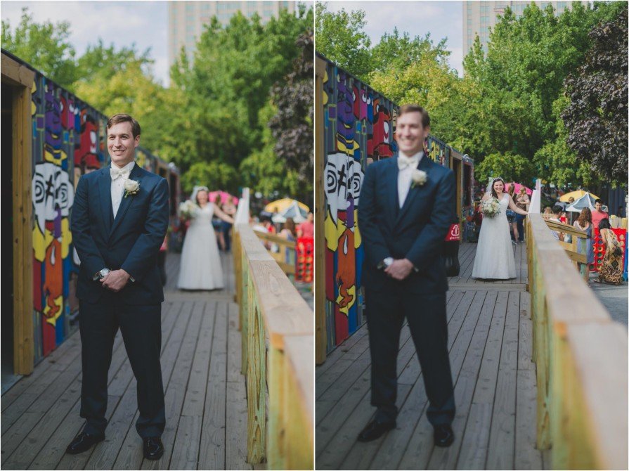 Spruce Street Harbor Park, wedding, first look