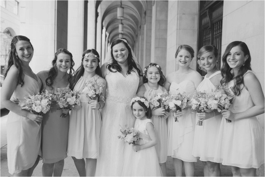 bridal party, Courtyard Marriott, wedding
