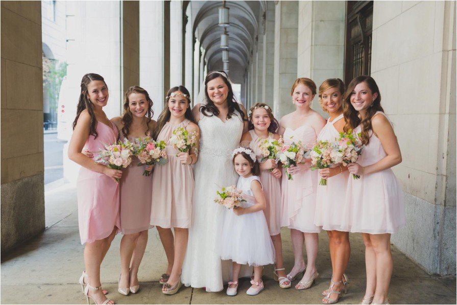 bridal party, Courtyard Marriott, wedding