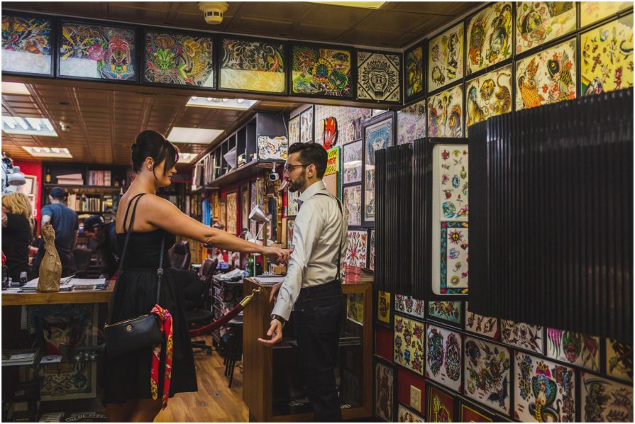 matching tattoos, engagement, tattoo shop