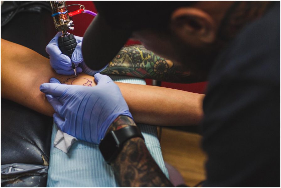 matching tattoos, engagement, tattoo shop