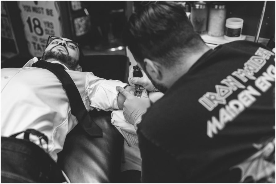 matching tattoos, engagement, tattoo shop