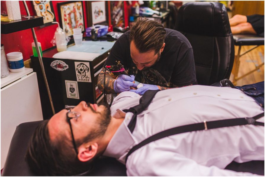 matching tattoos, engagement, tattoo shop