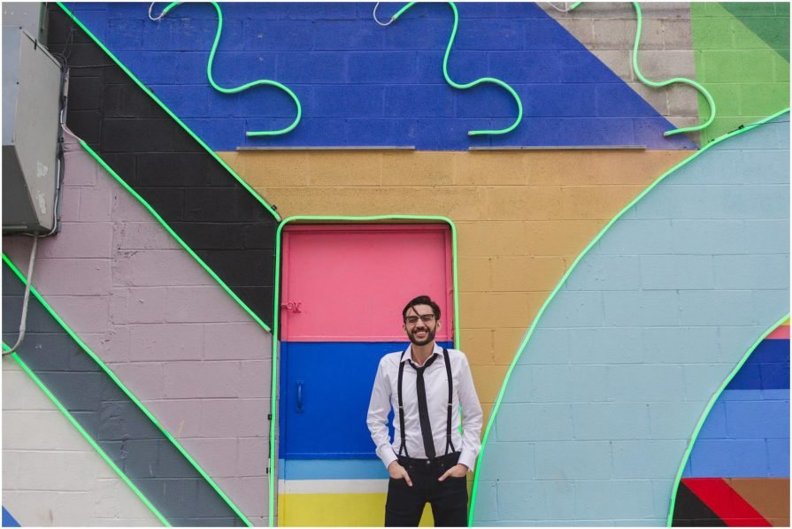 Percy Street Project, light mural, Philadelphia, neon