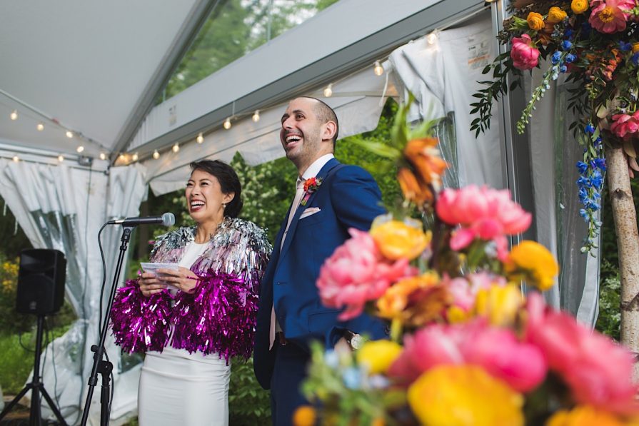 tinsel jacket, Rachel Burke, wedding
