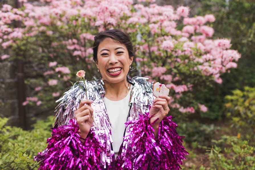 tinsel jacket, Rachel Burke, wedding