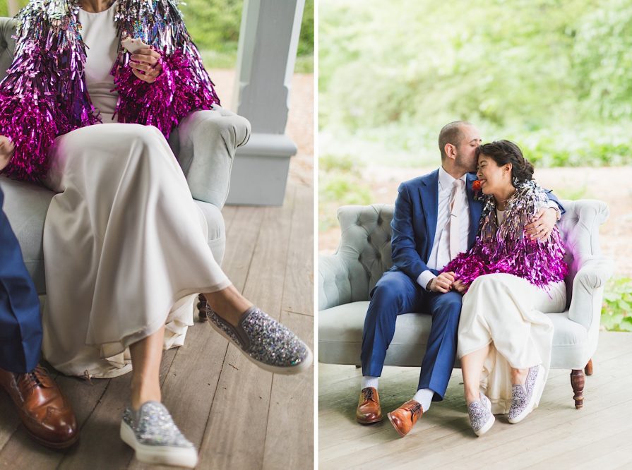 tinsel jacket, Rachel Burke, wedding