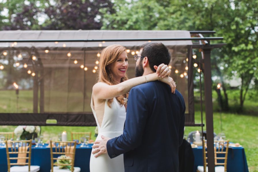 intimate wedding, backyard, dance floor, Pennsylvania