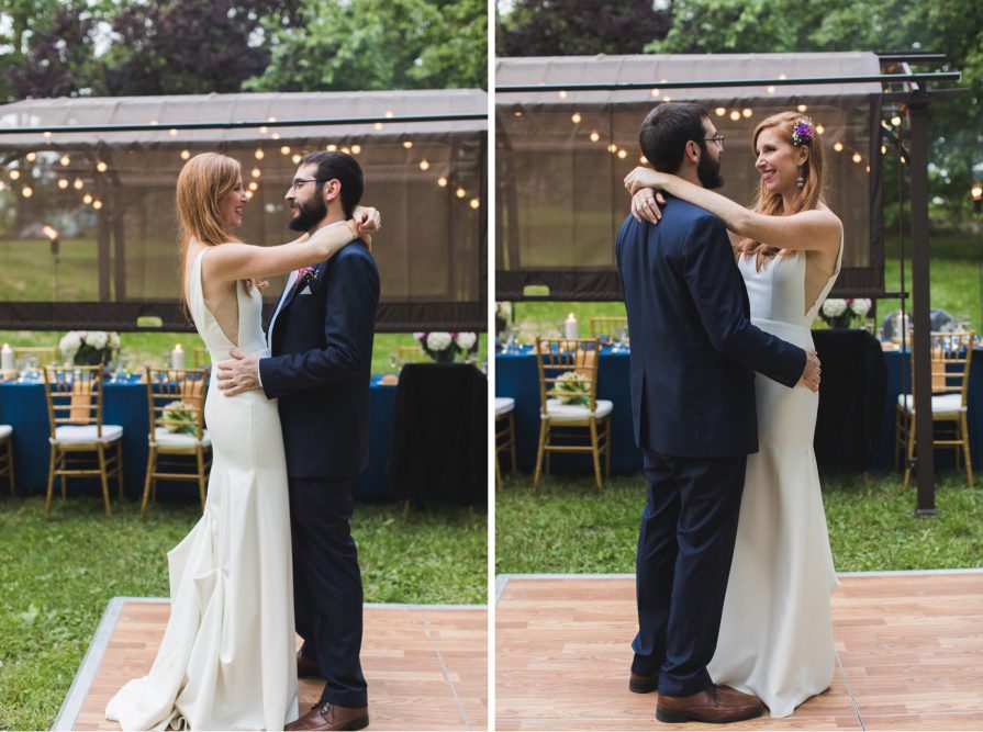 intimate wedding, backyard, dance floor, Pennsylvania