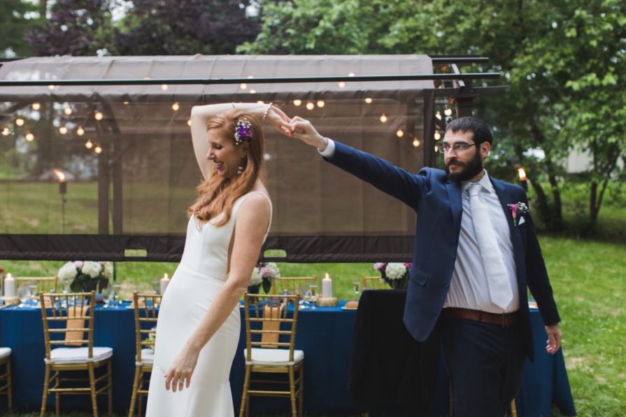 intimate wedding, backyard, dance floor, Pennsylvania