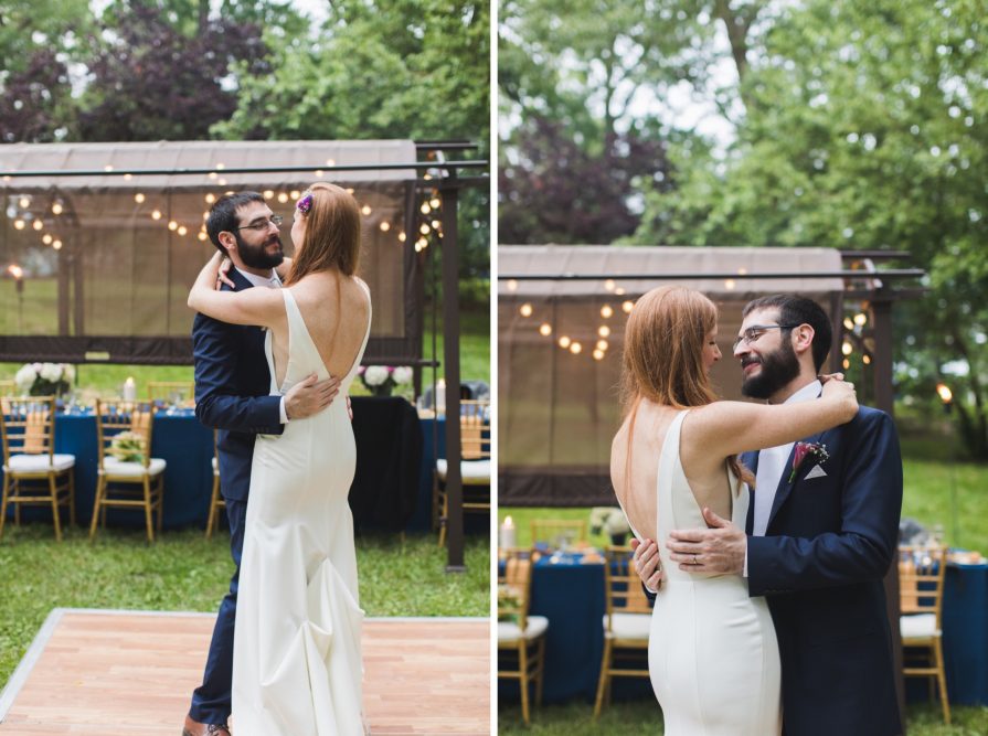 intimate wedding, backyard, dance floor, Pennsylvania
