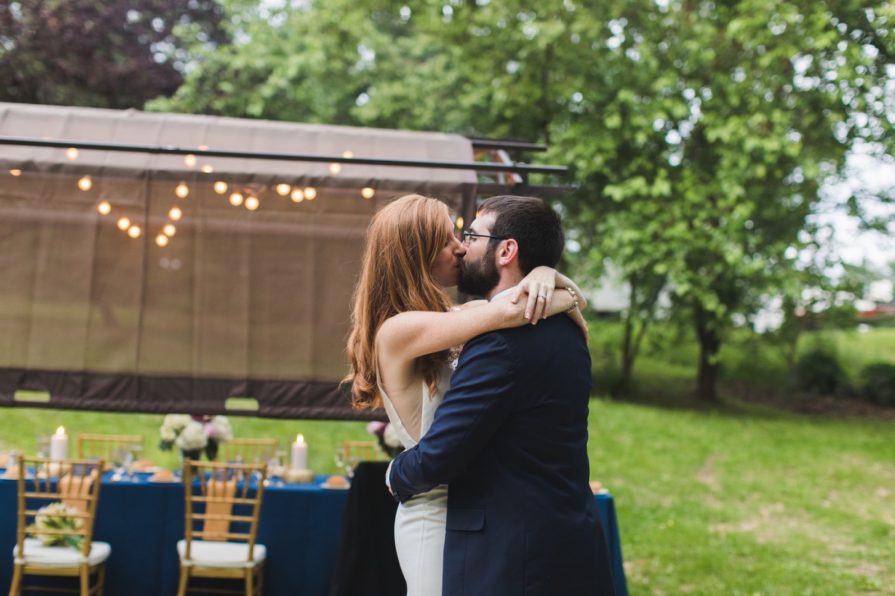 intimate wedding, backyard, dance floor, New Jersey