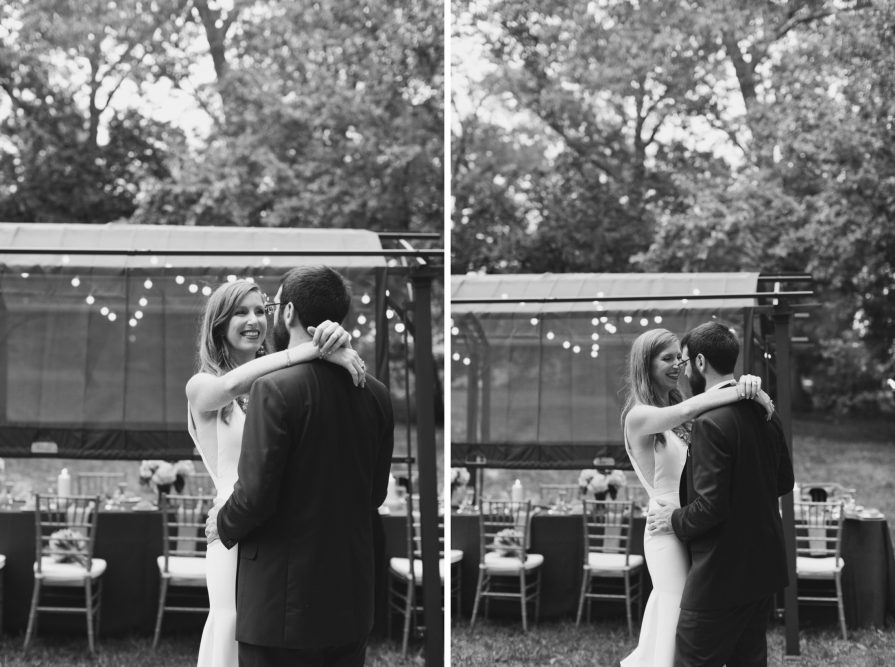intimate wedding, backyard, dance floor, New Jersey