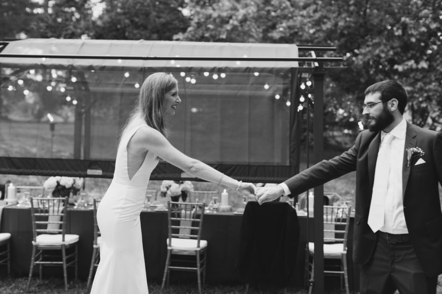 intimate wedding, backyard, dance floor, New Jersey