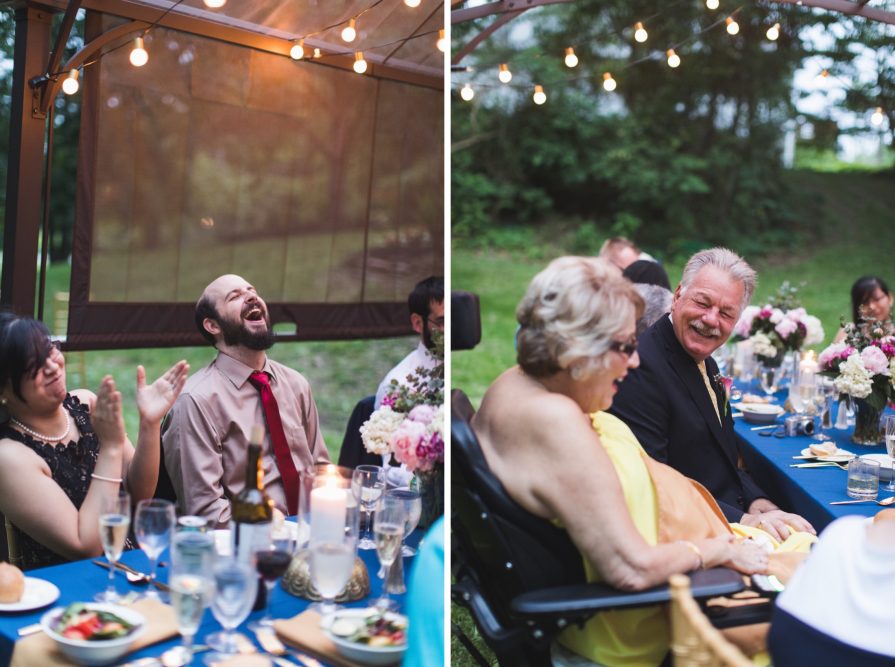 intimate wedding, New Jersey, backyard, dinner