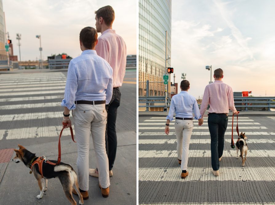 South Street Bridge, Philadelphia, engagement, sunset, LGBTQIA+