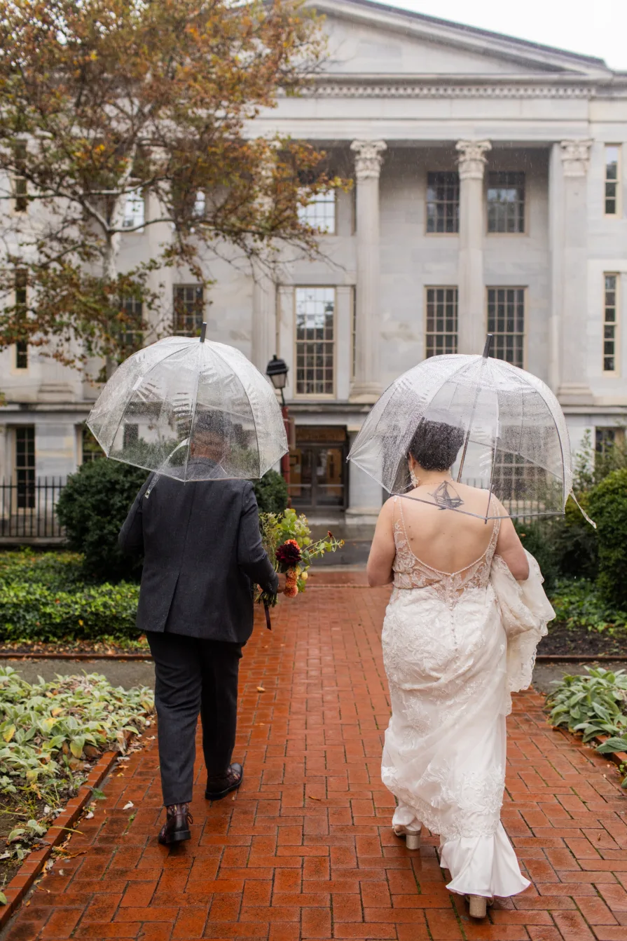 LGBTQIA+ couple photos in the Benjamin Rush Garden in Philadelphia.