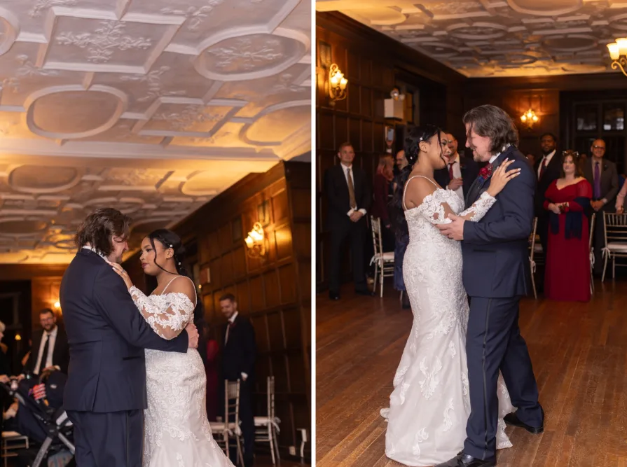 The first dance at a wedding with a biracial Philadelphia area couple.