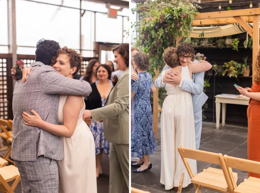 Candids of wedding guests before the ceremony at Terrain at Styer's