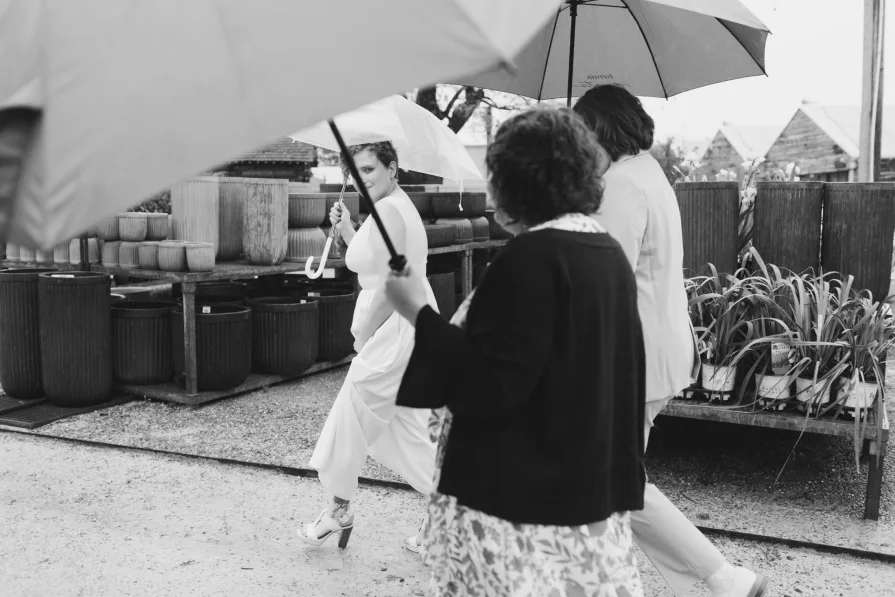 Candids of wedding guests before the ceremony at Terrain at Styer's