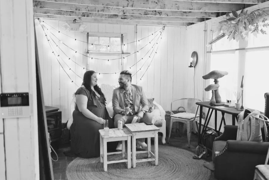Candids of wedding guests before the ceremony at Terrain at Styer's
