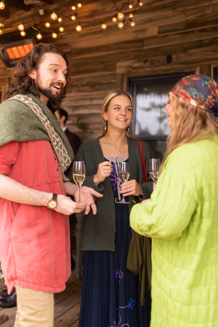 Candids of wedding guests before the ceremony at Terrain at Styer's