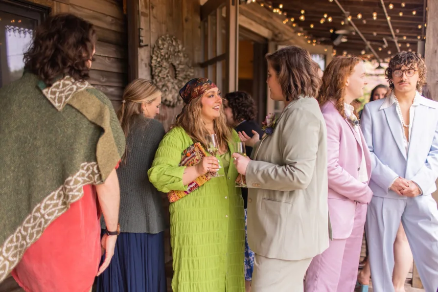 Candids of wedding guests before the ceremony at Terrain at Styer's