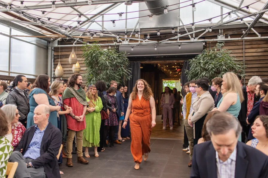 A LGBTQ+ Jewish wedding ceremony at Terrain at Styer's.