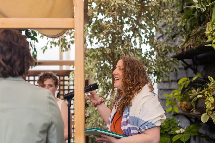 A LGBTQ+ Jewish wedding ceremony at Terrain at Styer's.