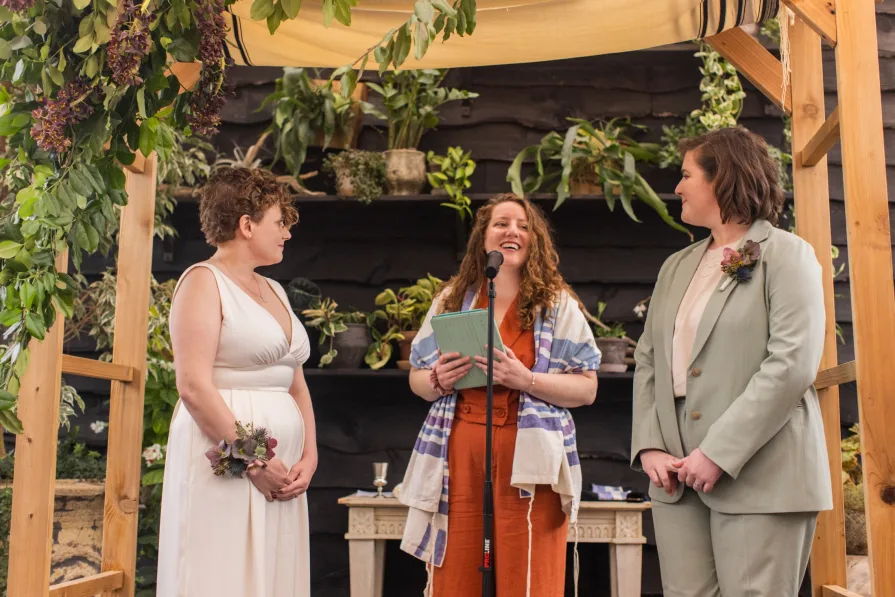A LGBTQ+ Jewish wedding ceremony at Terrain at Styer's.