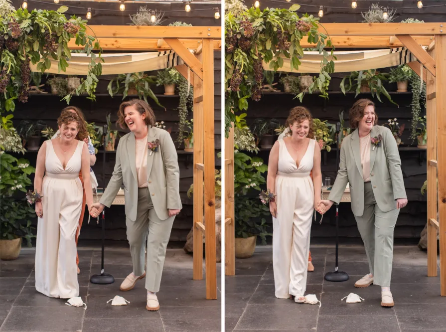 A LGBTQ+ Jewish wedding ceremony at Terrain at Styer's.