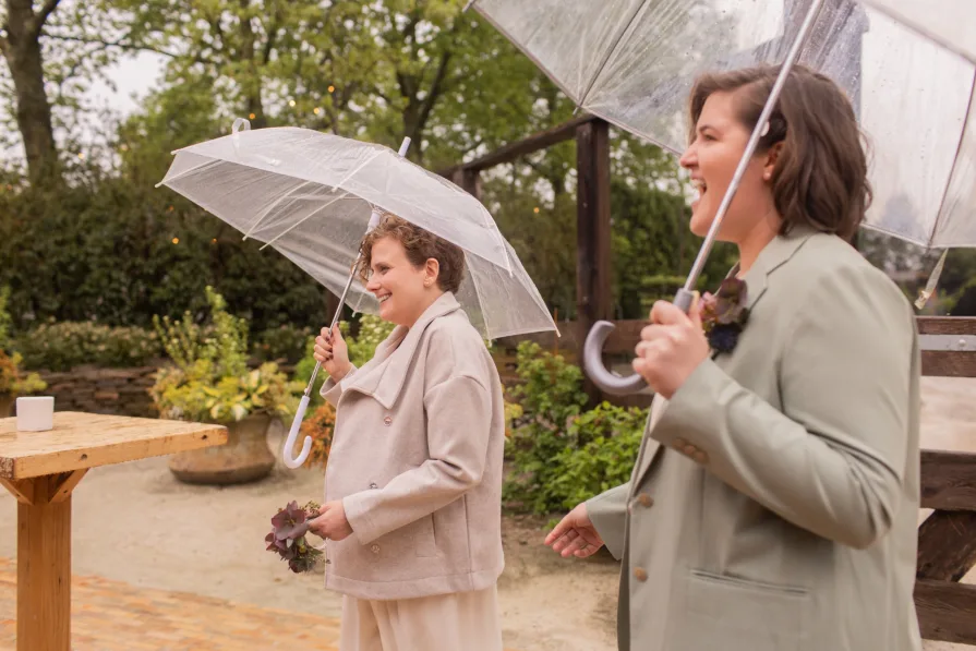 Wedding guests at social hour at Terrain at Styer's