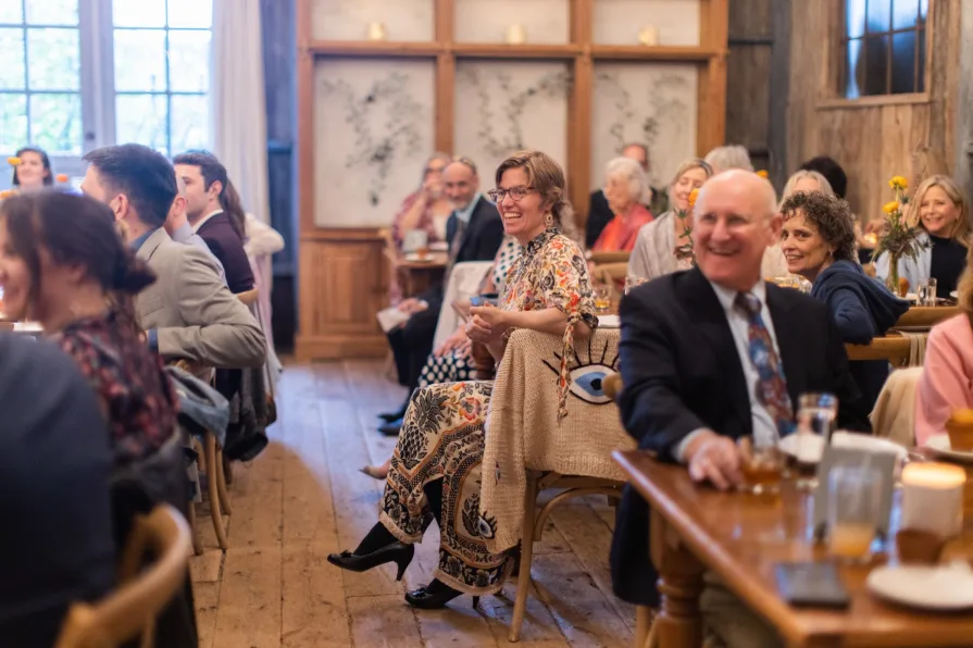 Wedding guests at a reception at Terrain at Styer's