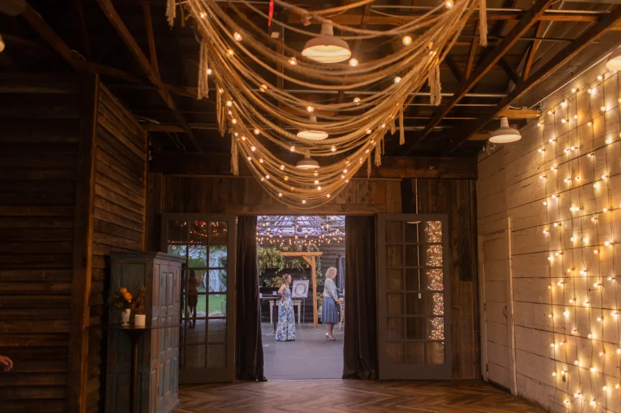 Wedding guests at a reception at Terrain at Styer's