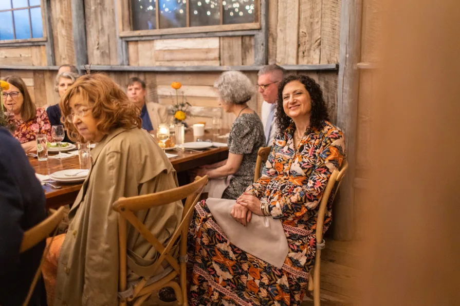 Wedding guests at a reception at Terrain at Styer's