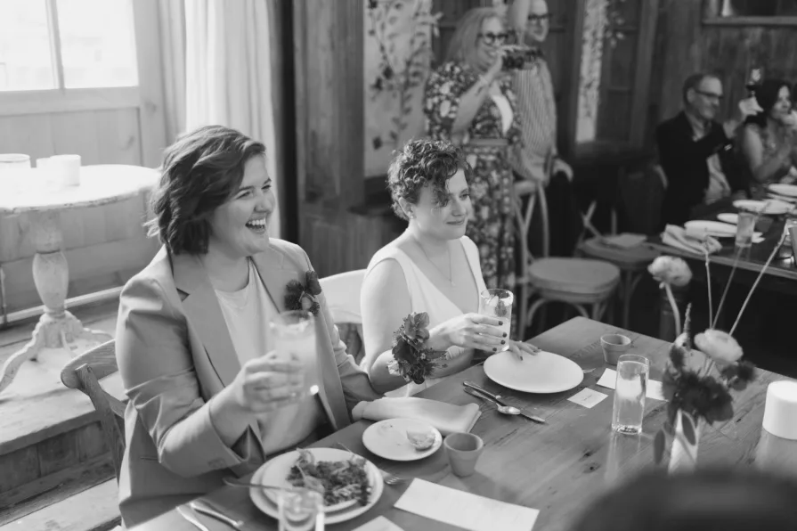 Wedding guests at a reception at Terrain at Styer's
