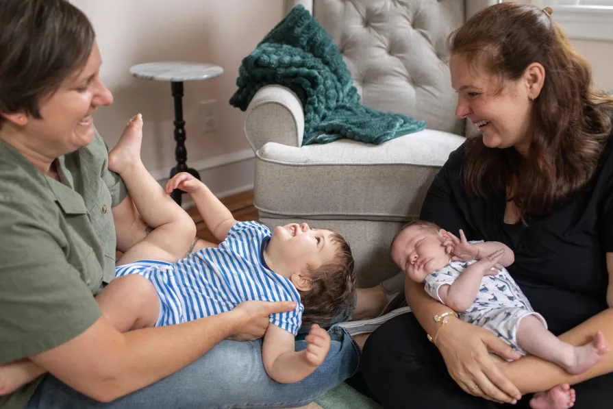 Photos of a queer family in their home in Philadelphia.